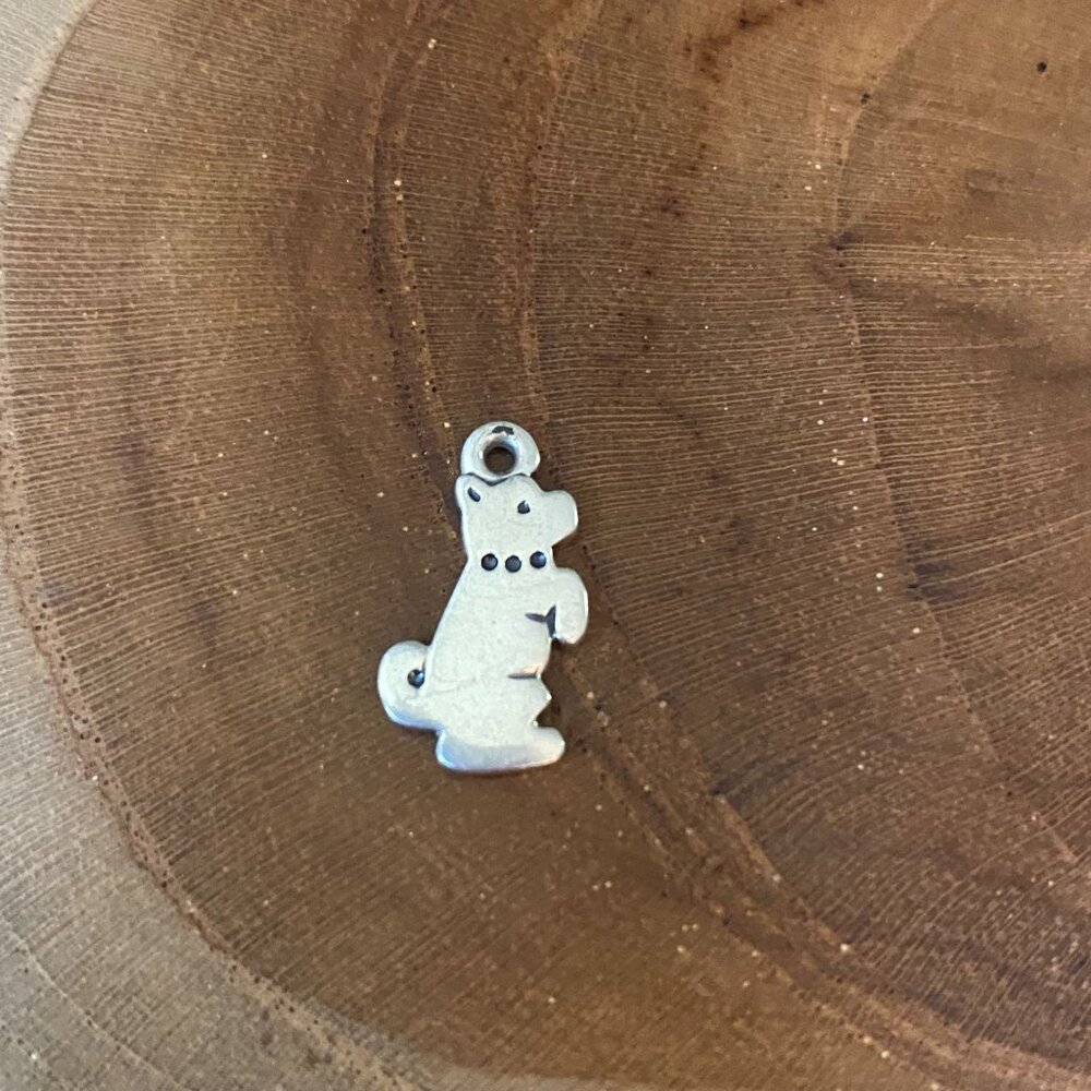 RETIRED James Avery Playful Puppy Charm, Sterling SIlver